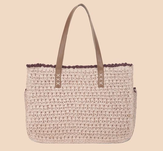 Mahroo - Raffia Crochet Box Bag