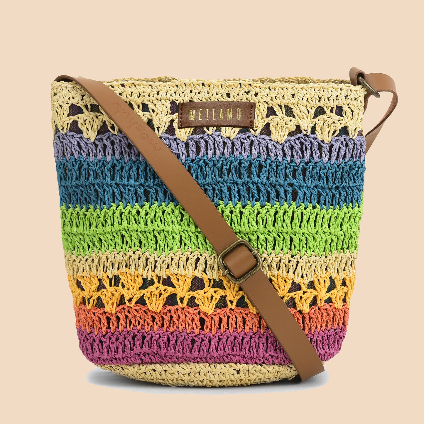 Nusayi - Multicolor Raffia Crochet Sling Bag