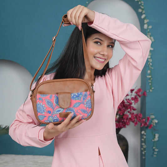 Sling Bag - Blue & White Flowers (BOGO)