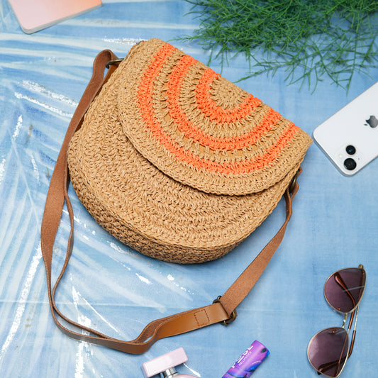 Zerjin - Marigold Raffia Sling Bag