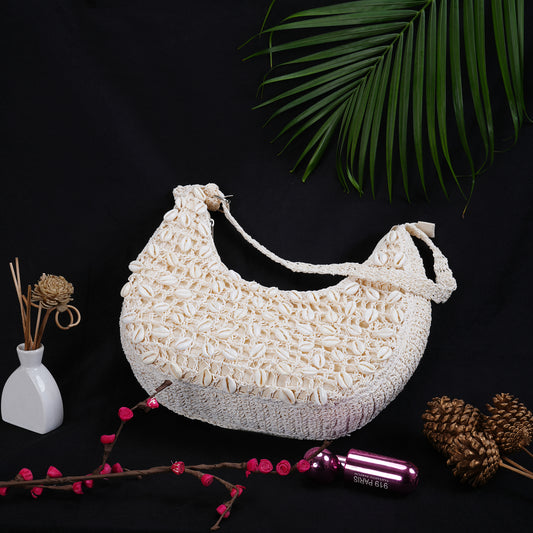 Araah- Raffia & Seashell Shoulder Bag
