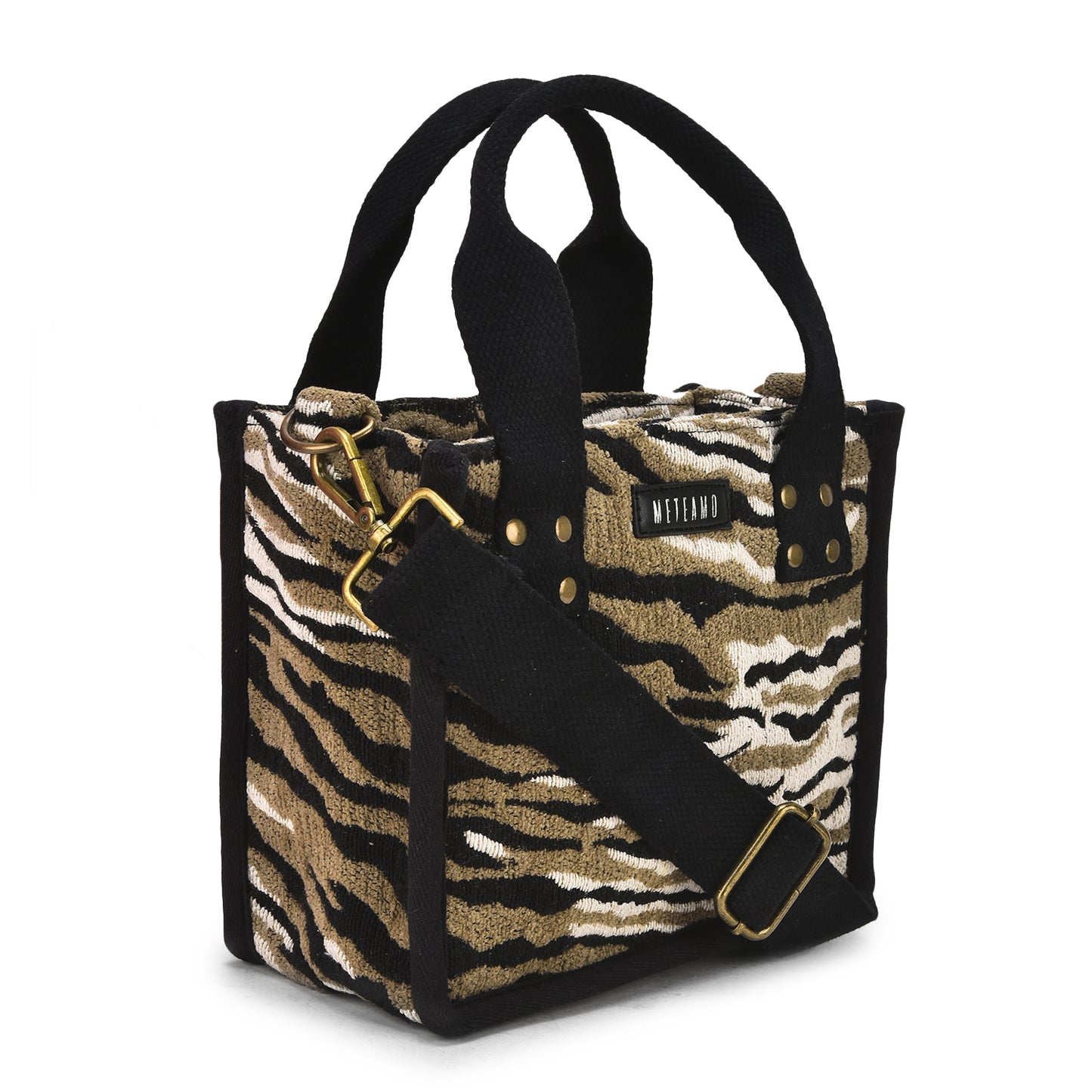 Anileo - Brown & Black Jacquard Box Bags - Set of 3