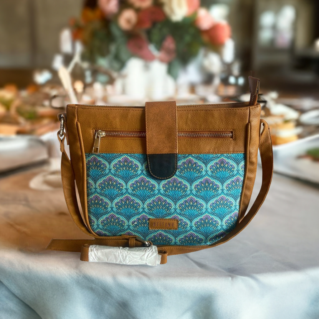 Crossbody Sling Bag - Blue Lotus