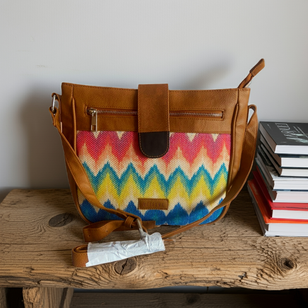 🎁 Crossbody Sling Bag - Multicolor Chevron (BOGO) (Discount)