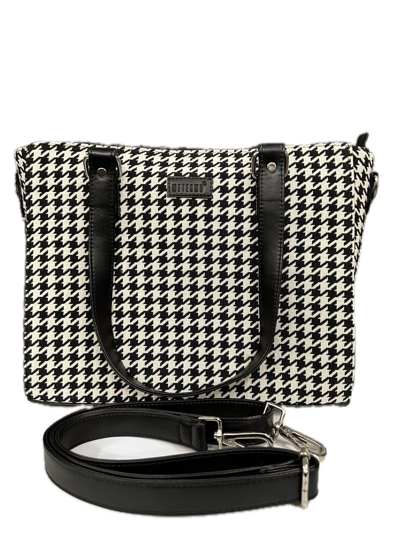 Office Tote - Noir Houndstooth