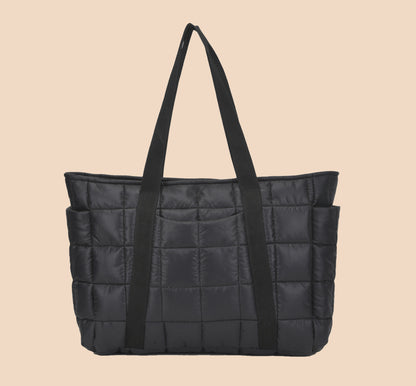 Fumadora Black - Checkered Box Fancy Puffer Handbag