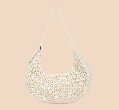 Araah- Raffia & Seashell Shoulder Bag