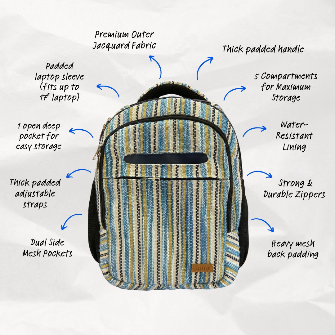 Blue Wave - Travel & Laptop BackPack