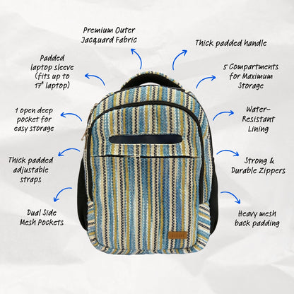 Blue Wave - Travel & Laptop BackPack