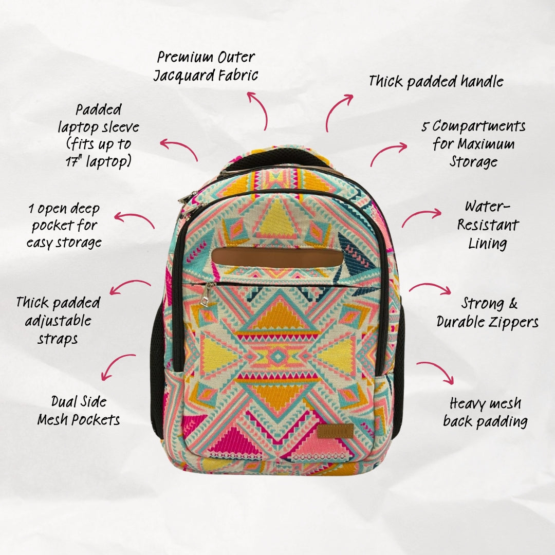 Pink Trivia- Travel & Laptop BackPack