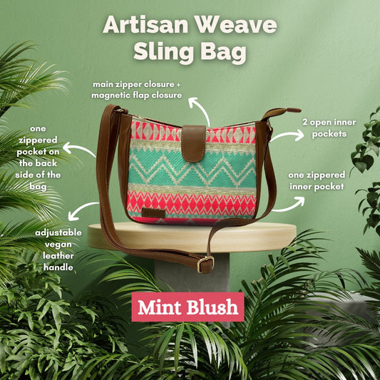 Artisan Weave Sling Bag - Mint Blush (BOGO)