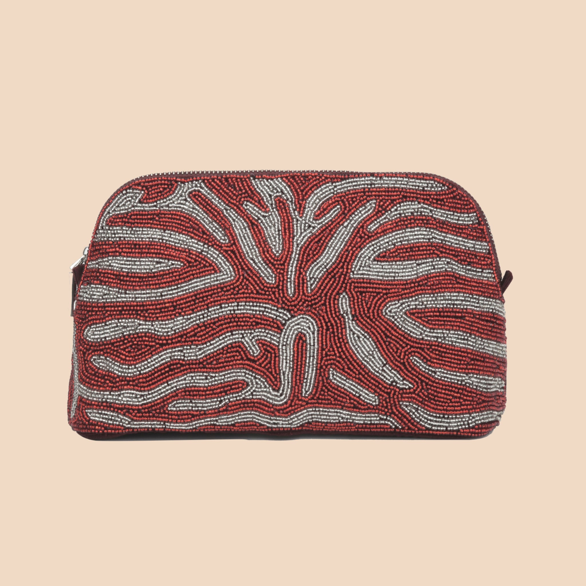 Sequina Red - Beaded Make-Up Pouch