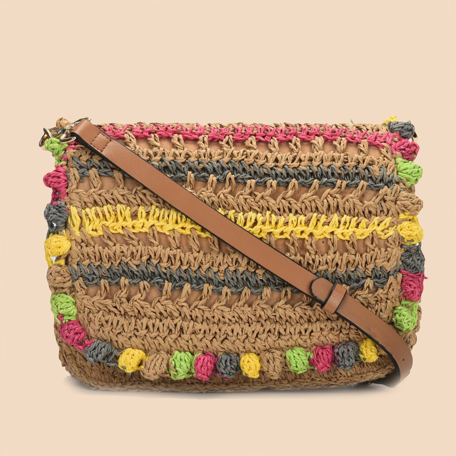 Debola - Multicolor Raffia Crossbody Bag