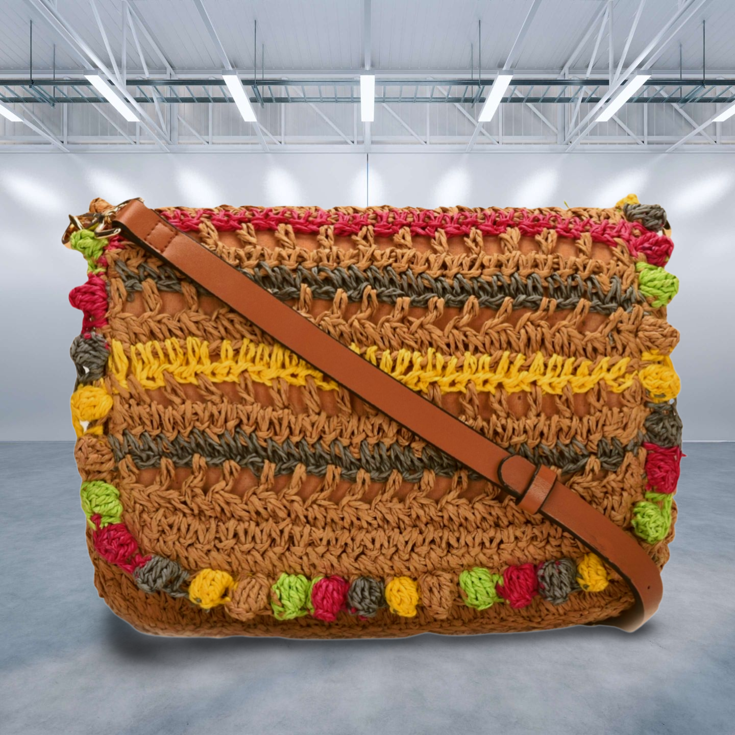 Debola - Multicolor Raffia Crossbody Bag