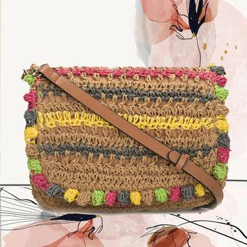 Debola - Multicolor Raffia Crossbody Bag