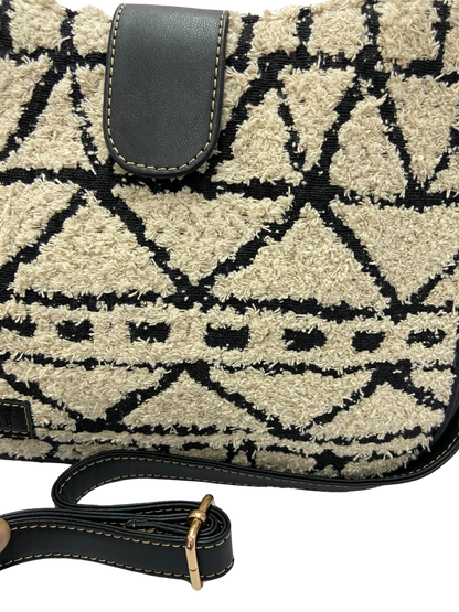 Artisan Weave Sling Bag - Monochrome Tribal