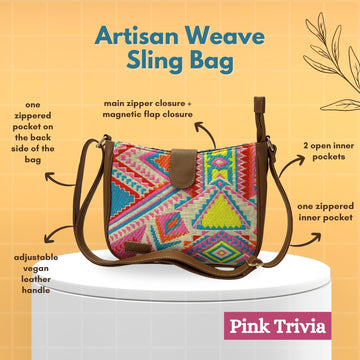 Artisan Weave Sling Bag - Pink Trivia