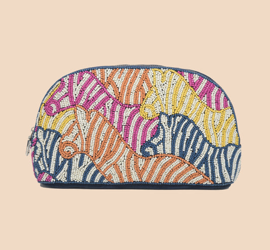 Sequina Pink - Beaded Make-Up Pouch