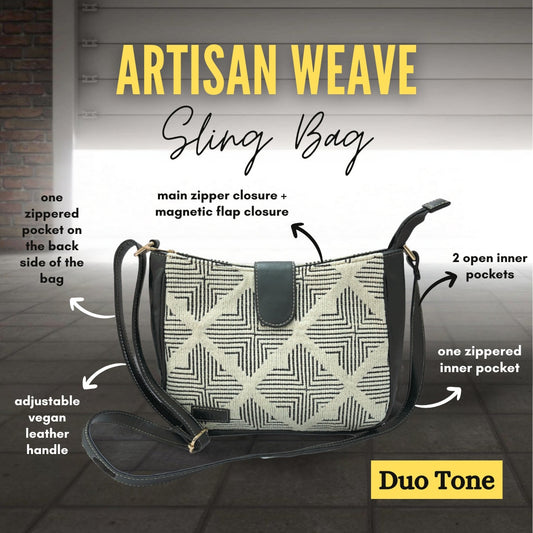 🎁 Artisan Weave Sling Bag - Duo Tone (BOGO) (Discount)