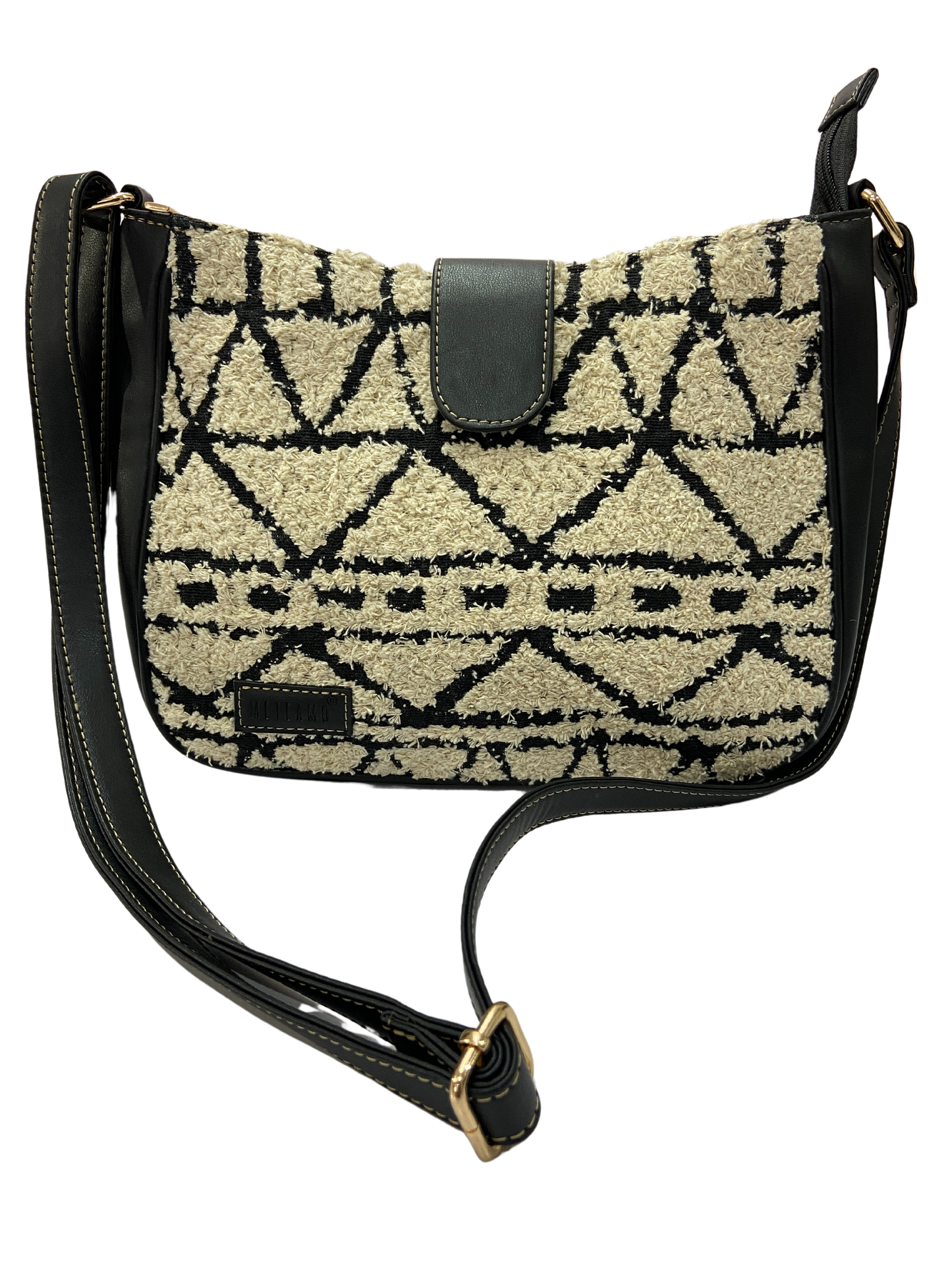 Artisan Weave Sling Bag - Monochrome Tribal