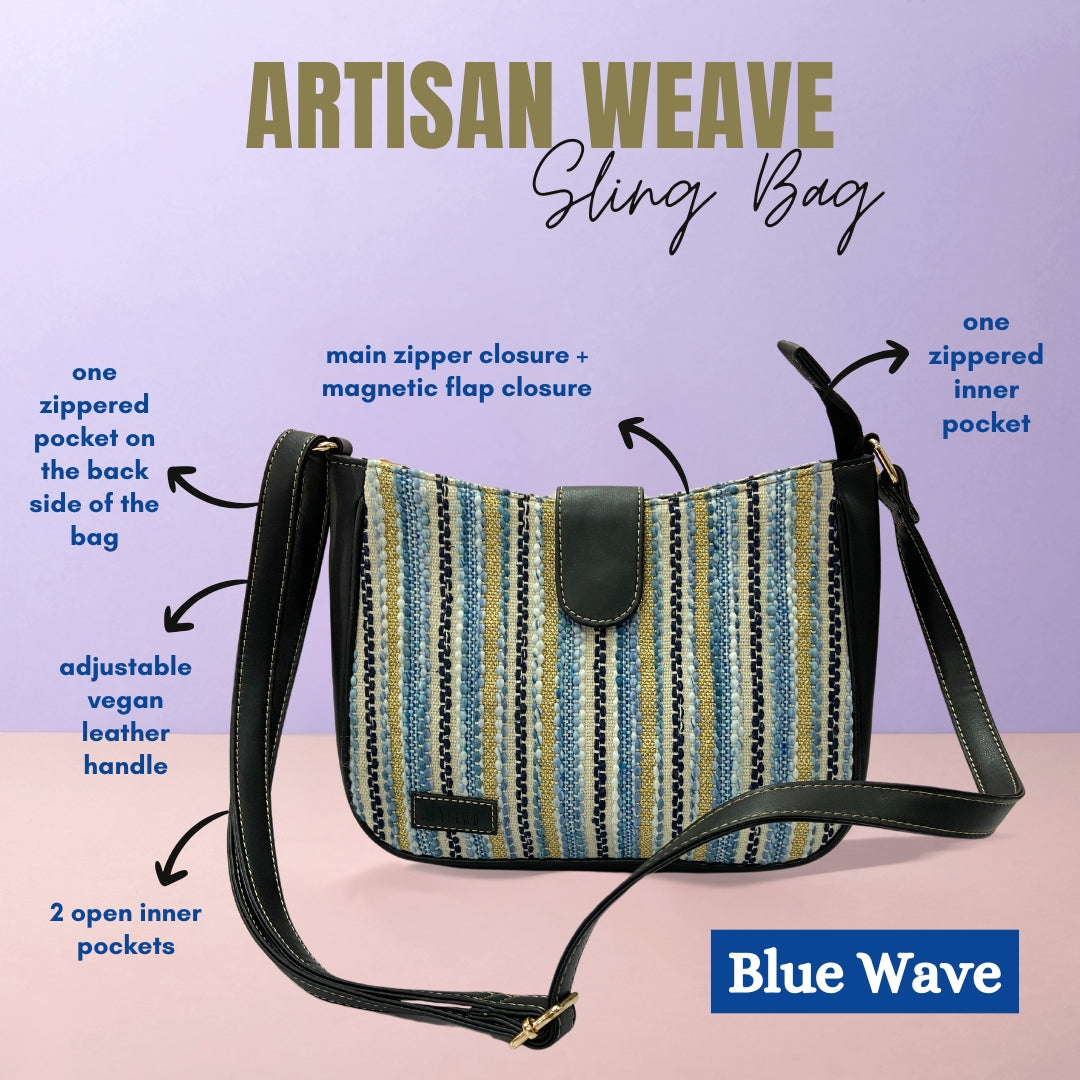 Artisan Weave Sling Bag - Blue Wave (BOGO)