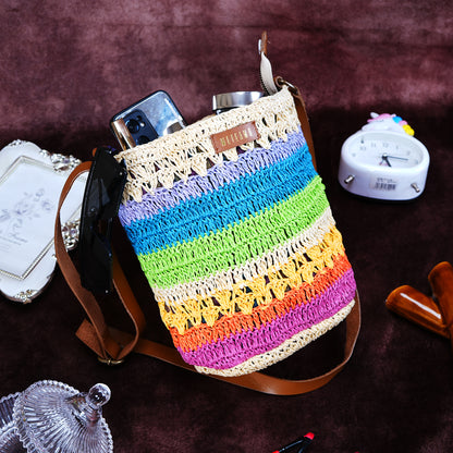 Nusayi - Multicolor Raffia Crochet Sling Bag