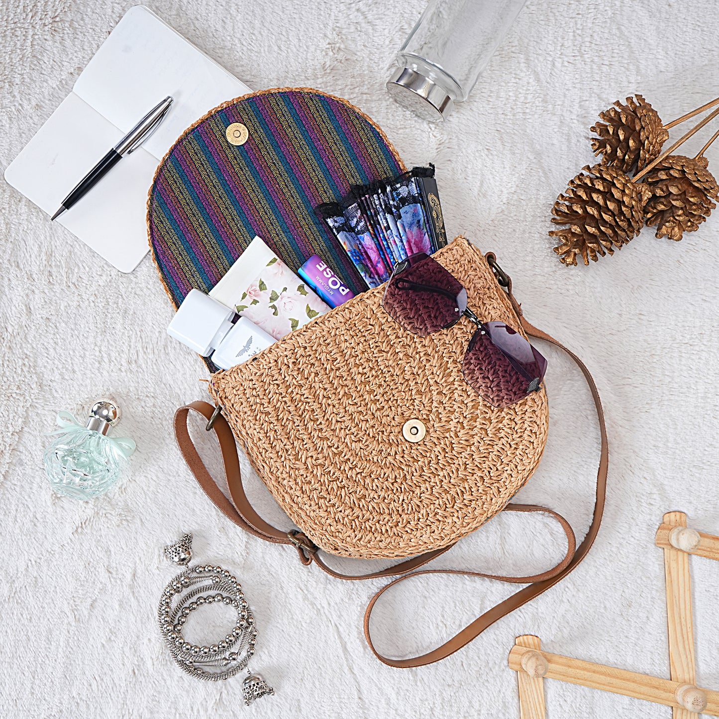 Zerjin - Indigo Raffia Sling Bag