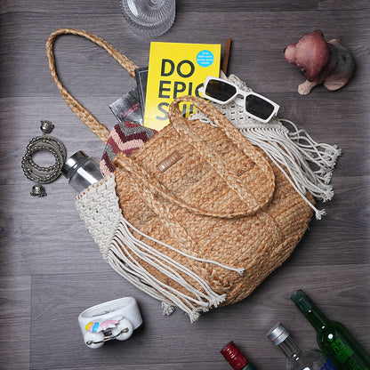 Macju - Jute & Macrame Handbag