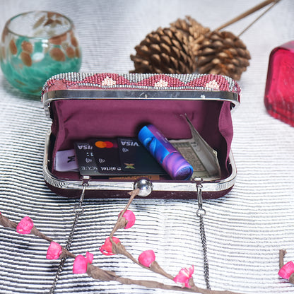 Wavy Beads - Tricolor Clutch Bag