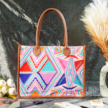 Artisan Weave Tote - Rose