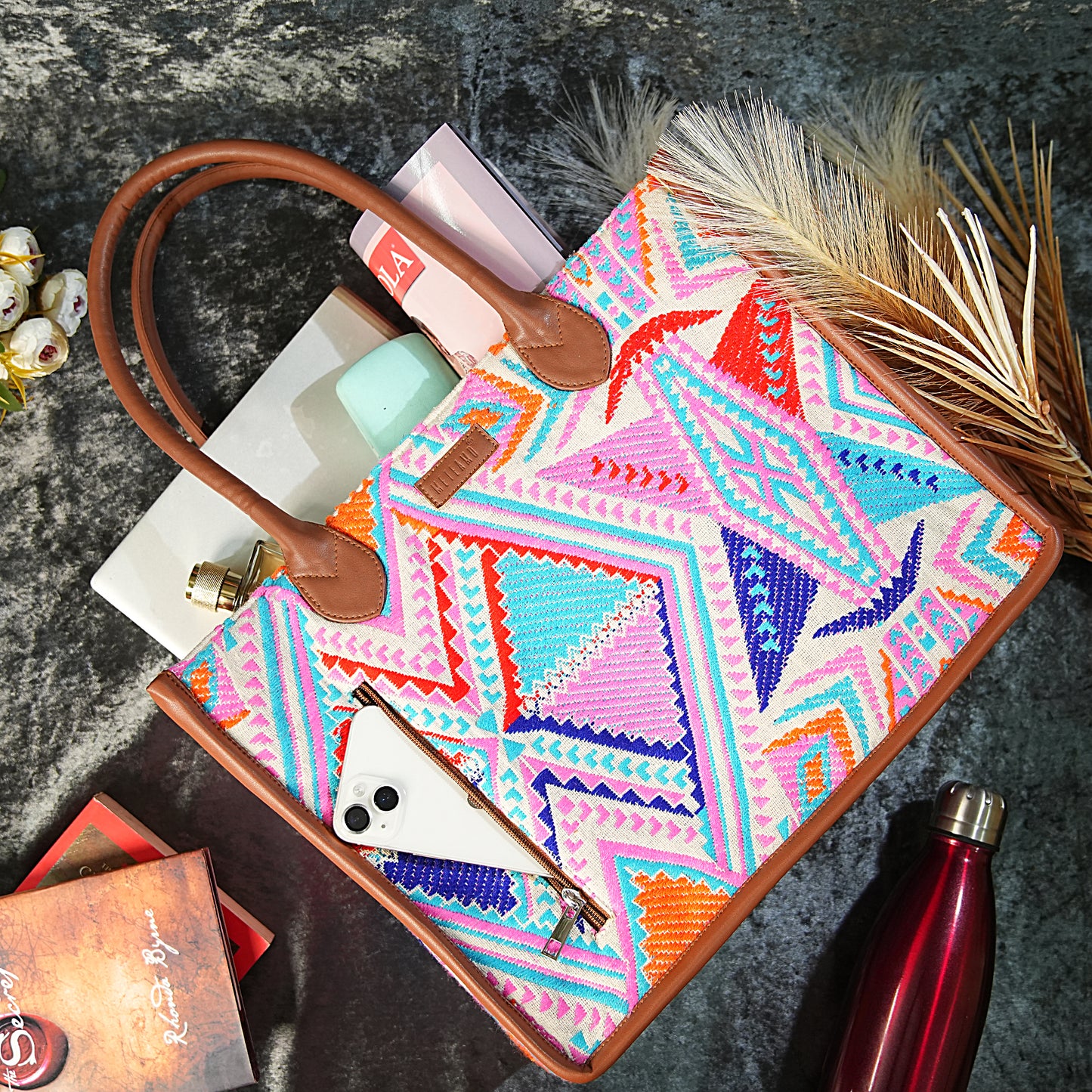 Artisan Weave Tote - Rose