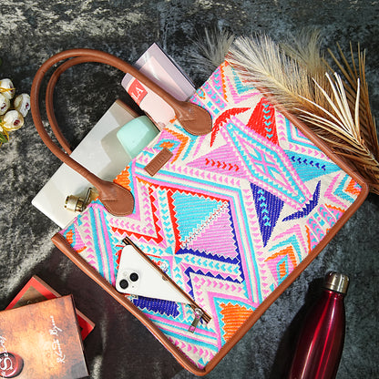 Artisan Weave Tote - Rose