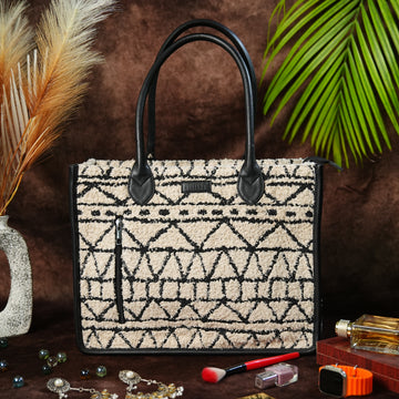 Artisan Weave Tote - Monochrome