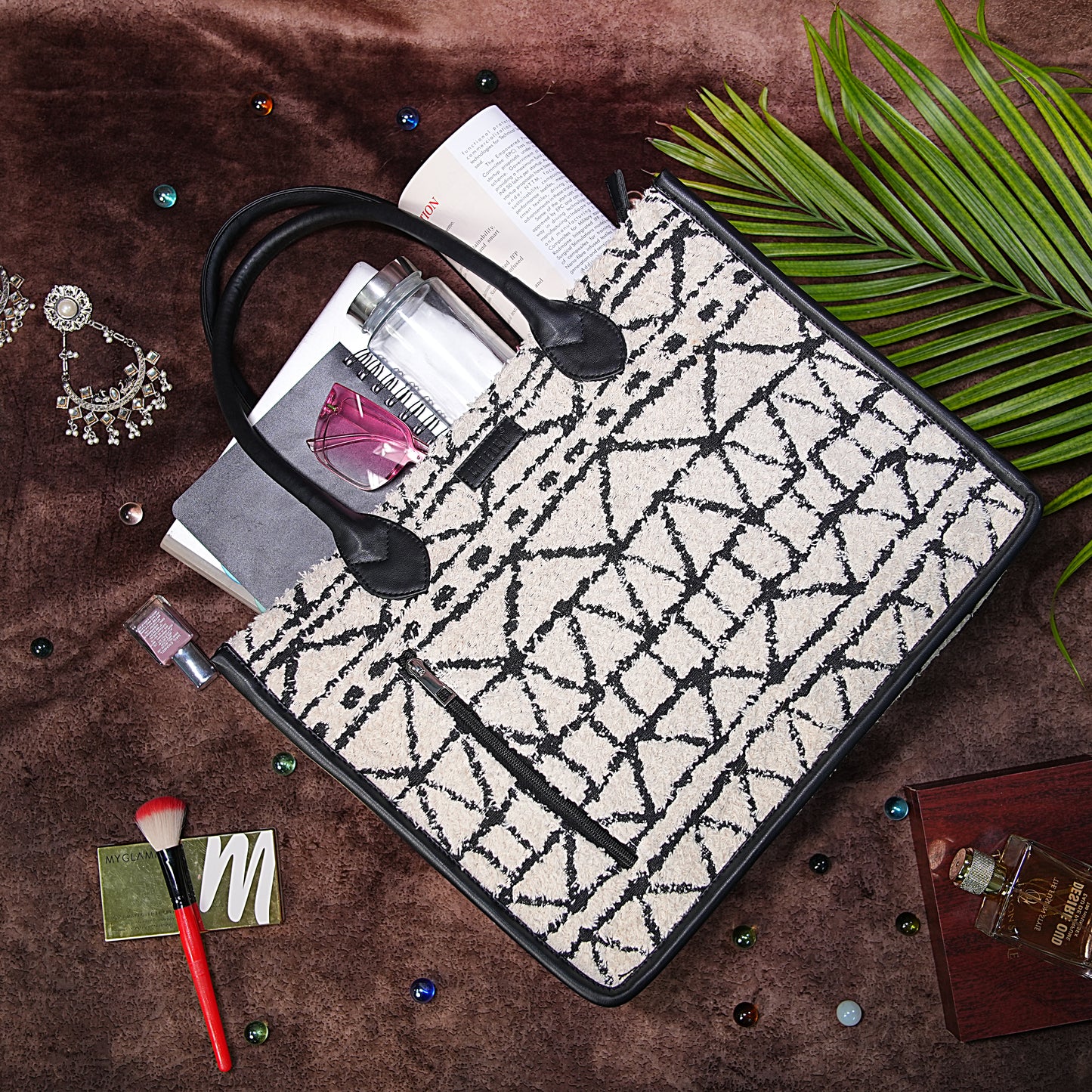 Artisan Weave Tote - Monochrome Tribal