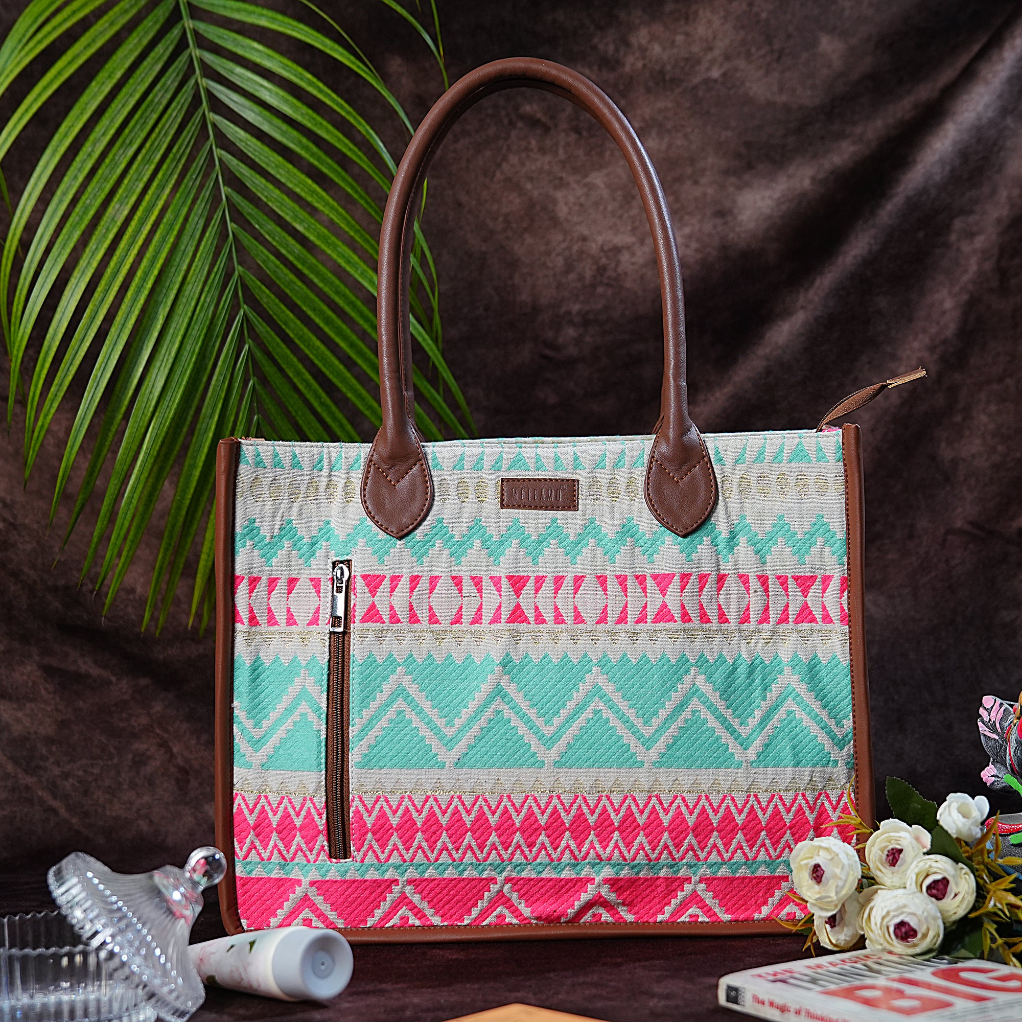 Artisan Weave Tote - Mint Blush