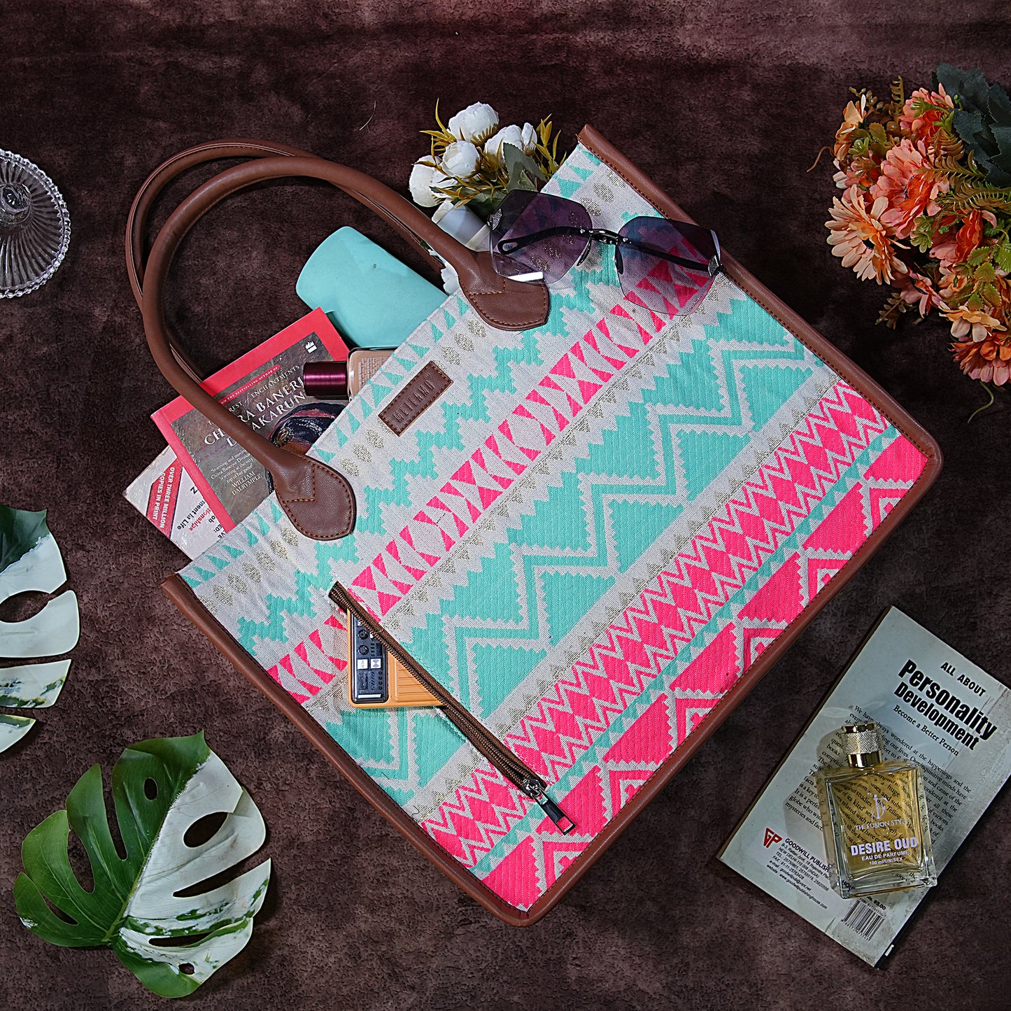 Artisan Weave Tote - Mint Blush