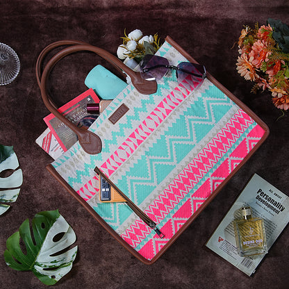 Artisan Weave Tote - Mint Blush