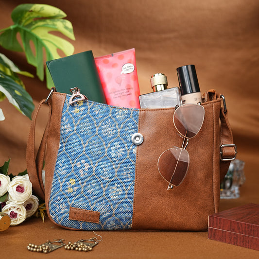 Sling Bag - Blue Flowers