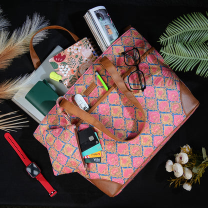 Ruhani Pink - Tote Bag with Mini Pouch