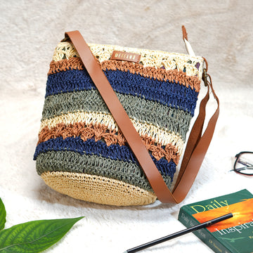 Dorabi - Multicolor Raffia Crochet Sling Bag