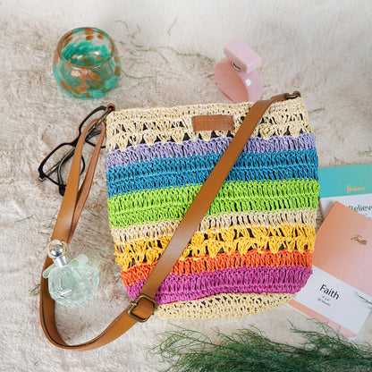 Nusayi - Multicolor Raffia Crochet Sling Bag