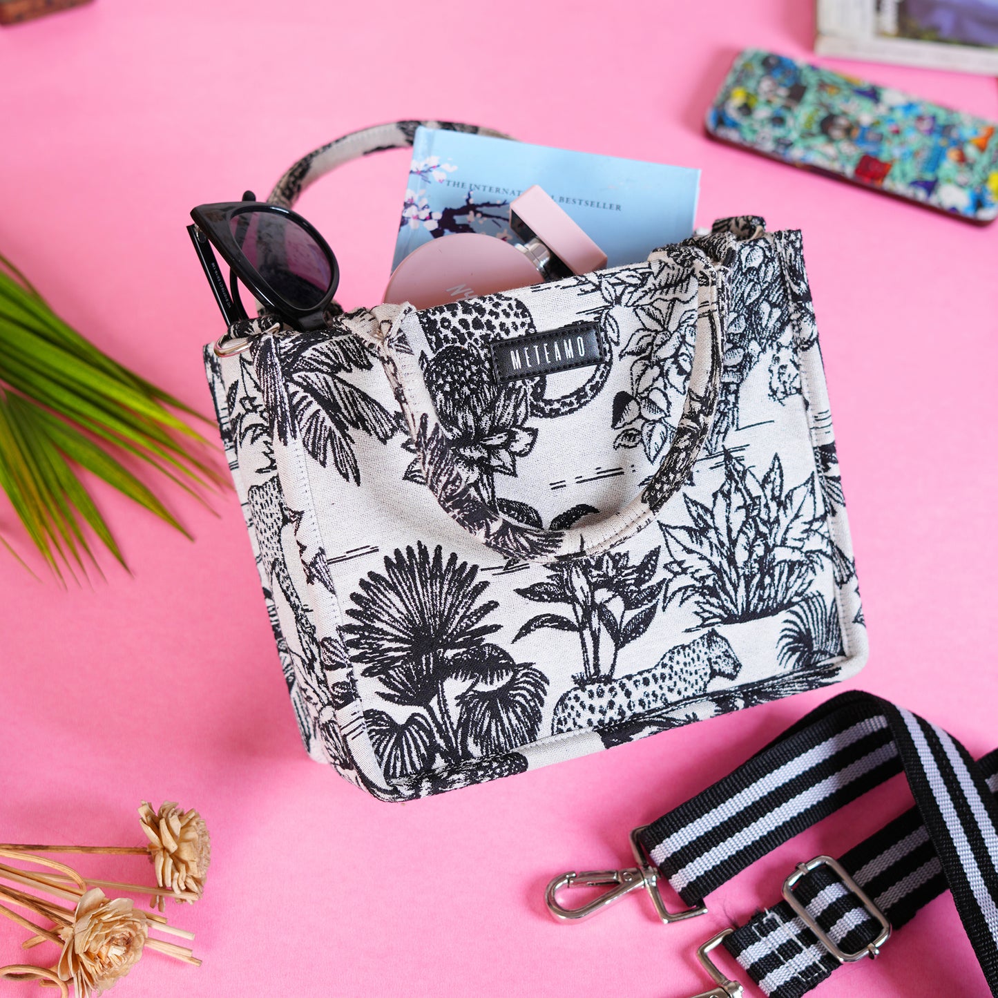 Vufia - Black & White Jacquard Box Bag - Small