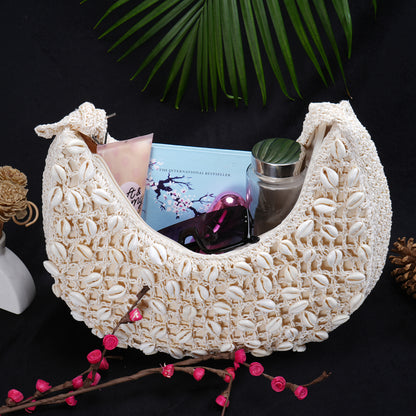 Araah- Raffia & Seashell Shoulder Bag