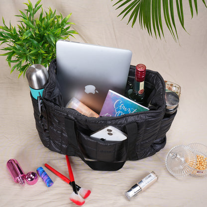 Fumadora Black - Checkered Box Fancy Puffer Handbag