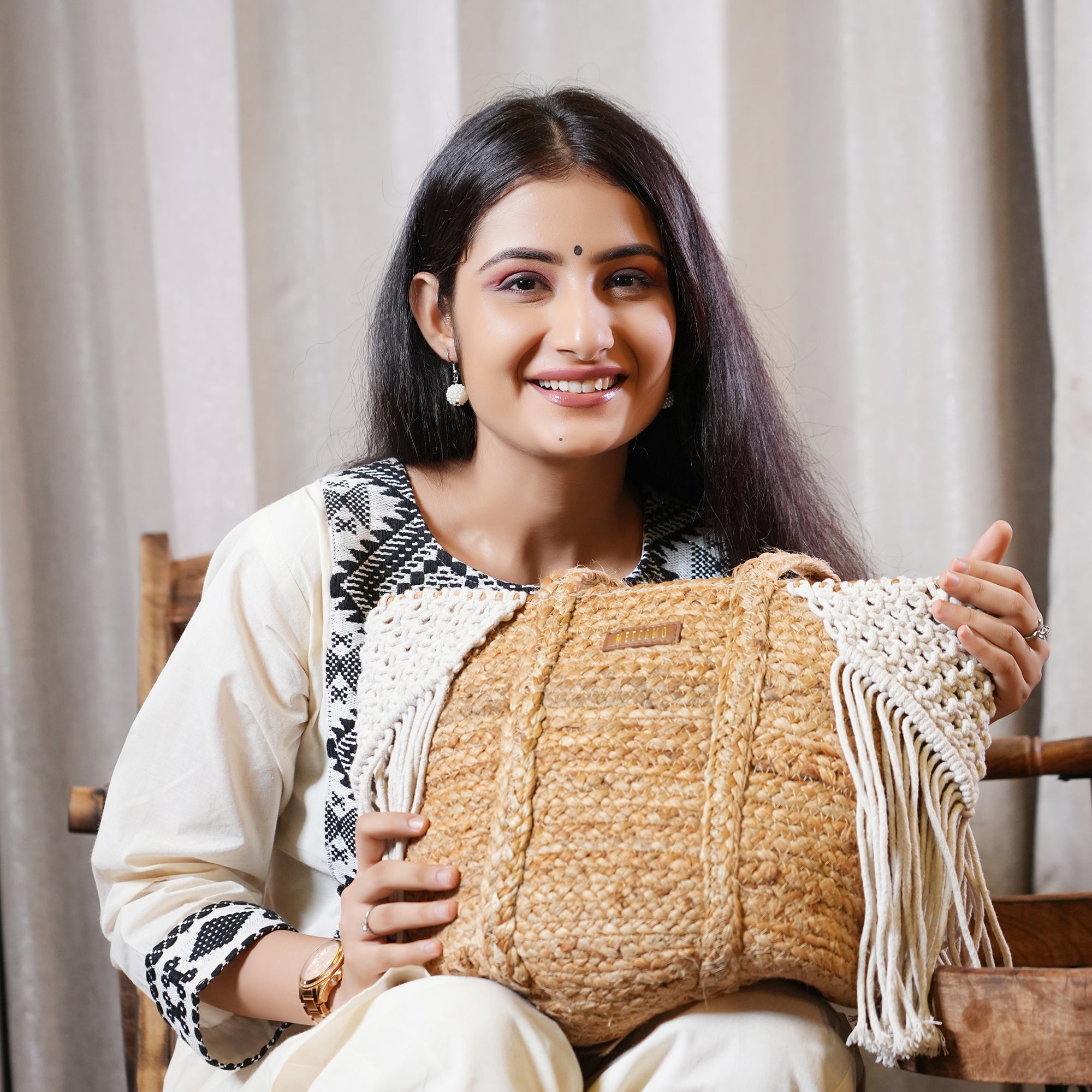 Macju - Jute & Macrame Handbag