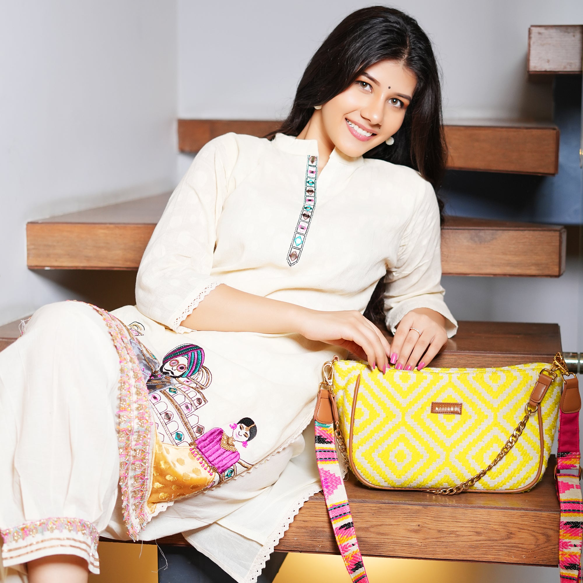 Golden Sunshine - Jacquard Sling Bag