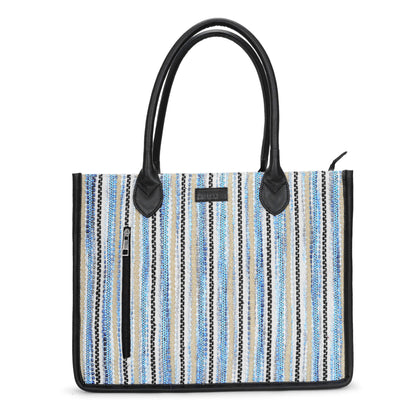 Artisan Weave Tote - Blue Wave