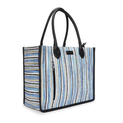 Artisan Weave Tote - Blue Wave