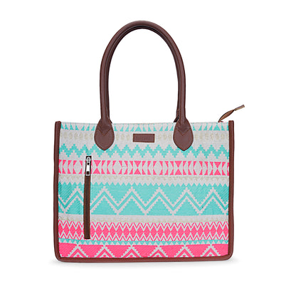 Artisan Weave Tote - Mint Blush