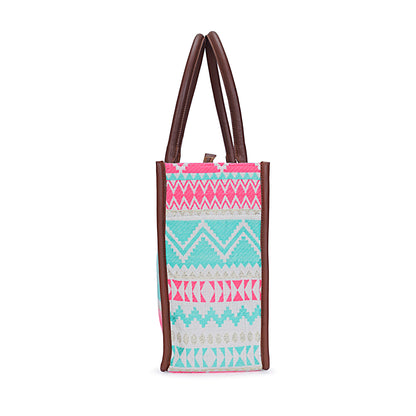 Artisan Weave Tote - Mint Blush